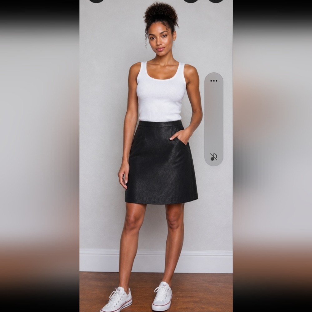 H&M Black Shimmer Pockets Mini Skirt 6